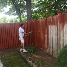 FP - Residential Exterior Cedar Fence Painting on Druid Hill Dr in Parsippany, NJ 2